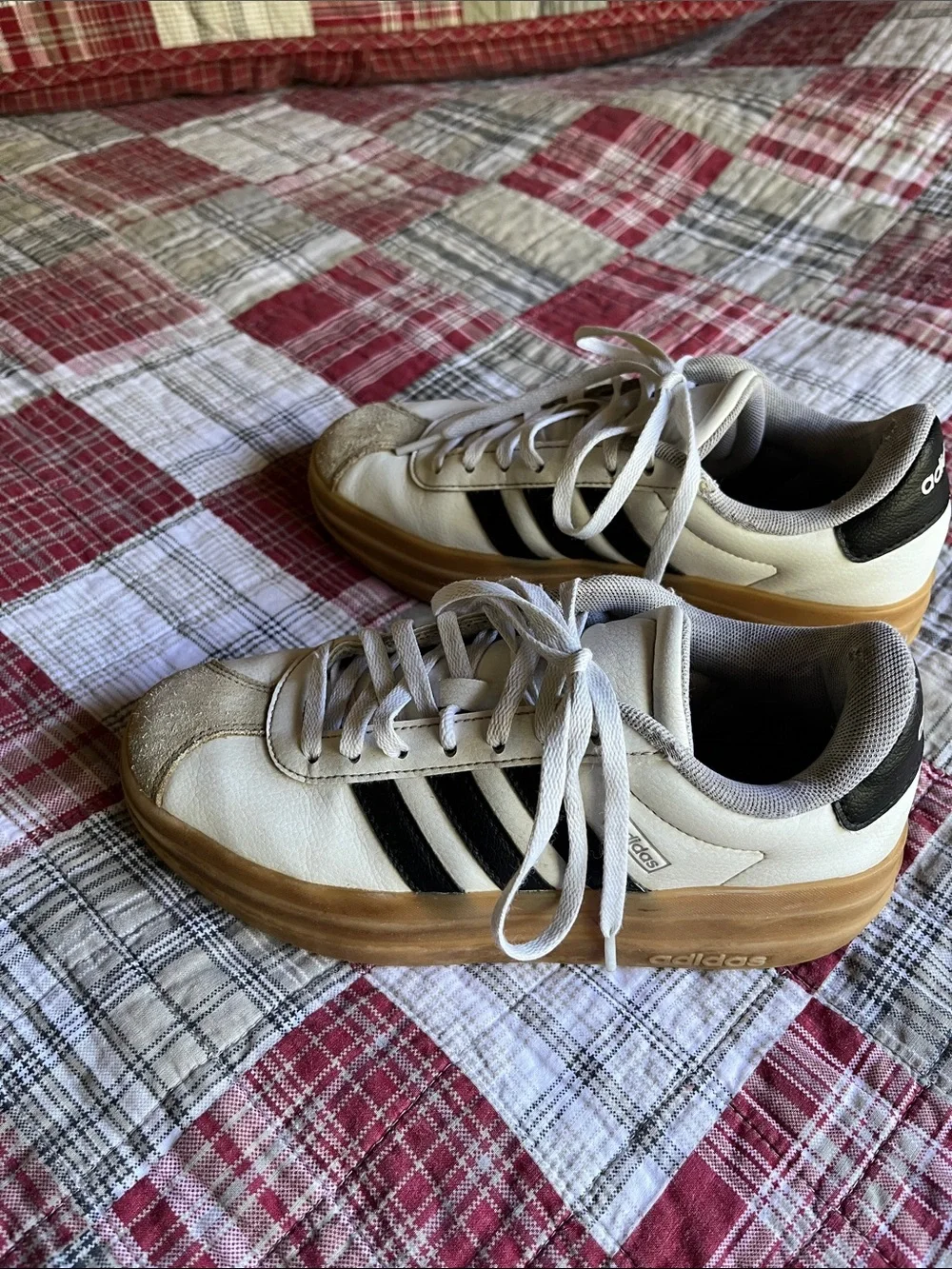 adidas White and Black Platform Sneakers